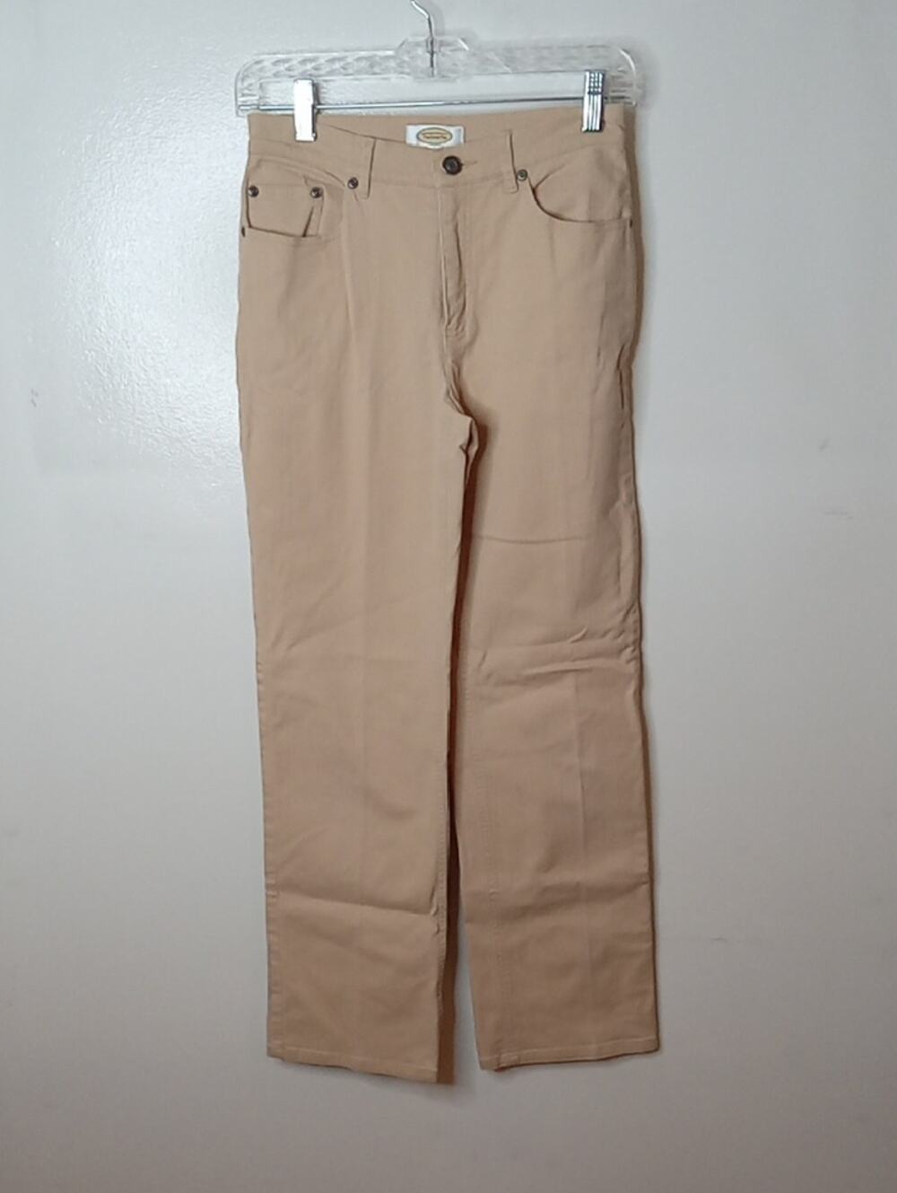 Talbots Women's Size 2 Beige Straight-Leg Pants with Classic Five-Pocket Design